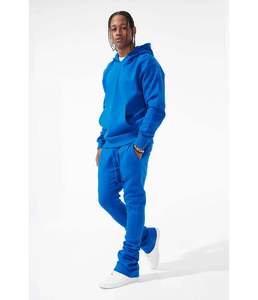 Ensemble de survêtement en molleton avec logo personnalisé, pantalon évasé, sweat-shirt, respirant, en coton, jogging pour homme, style décontracté, taille XXL pour l'hiver - Product Image 4