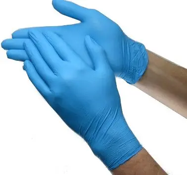 Blaue Nitril-Prüfhandschuhe pulverfrei (Arbeitshandschuhe für einen einzigen Gebrauch)  MEDICINE HANDSCHUHE, AQL 1,5  MITTEL