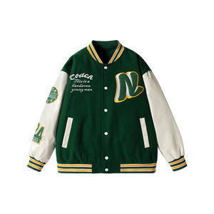 Tout nouveau hiver 100% laine Patch Chenille broderie Letterman université veste pour hommes Logo broderie polaire Baseball vestes - Product Image 6