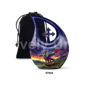 Hermosa urna de cremación de dragón con lágrima cruzada para cenizas humanas adultas, urna decorativa de recuerdo con bolsa de terciopelo gratis - Product Image 6
