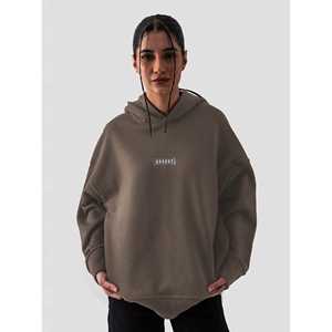 เสื้อฮู้ดสีน้ำตาลอูฐฟอกสี 100% ผ้าฝ้ายเฟรนช์เทอร์รี่ สตรีทแวร์ ซิปหน้า สำหรับฤดูหนาว พร้อมป้ายกำกับแบบกำหนดเอง ไซส์ XS - Product Image 3