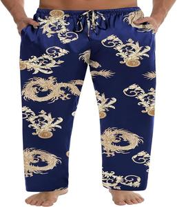 Pantalones de Hombre de Alta Calidad con Cintura Elástica y Cordón Ajustable, Estilo Casual Clásico, Ligeros, Rectos y Estampados - Product Image 1