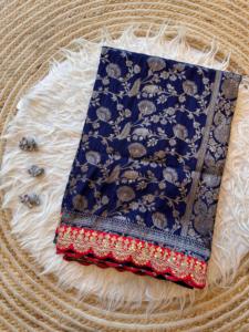 Sari de seda Banarasi para ropa elegante de mujer a los mejores precios, proveedor indio de Ropa Étnica para bodas y fiestas - Product Image 4