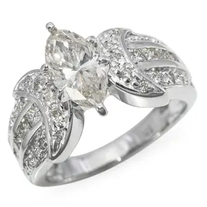 Bague de fiançailles en or blanc 14 carats certifiée IGI, diamant de laboratoire taille brillant, pour mariage, anniversaire, cadeau, or - Product Image 1