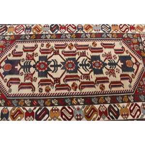 Tapis vintage 4,3x7,1 pi (132x216 cm), tapis turc oriental rouge - Product Image 5