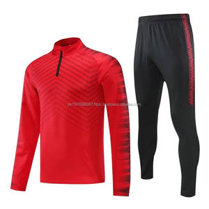 Uniforme de Fútbol de Manga Larga para Otoño e Invierno, Chaqueta Cortavientos de Media Cremallera y Pantalones Deportivos para Entrenamiento - Product Image 1