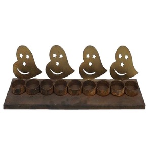 Cinco portavelas de Metal hechas a mano con acabado verde, logotipo personalizado para Interior, vacaciones, hogar, decoración de Navidad, suministros para fiestas, venta al por mayor - Product Image 3