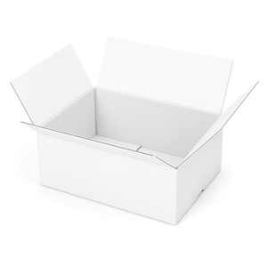 Medium Kraft <b>White</b> Rigid <b>Box</b> 305x228x102 mm Low <b>Box</b> with Flaps for Mailing and Matt Lamination - Product Image 1