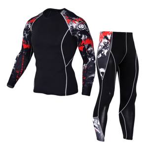 Conjunto de Rashguard de Compresión de Diseño OEM de Alta Calidad GAF, Leggings con Estampado Sublimado Personalizado, Rashguard para Hombre - Product Image 3