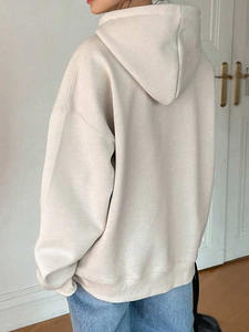 Sudadera Extra Grande para Mujer de Invierno, 100% Algodón, Felpa, Hombros Caídos, Manga Larga, Transpirable, Color Sólido, Soporte OEM - Product Image 2