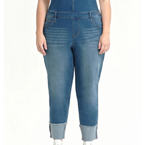 เสื้อเอวลอยสุดเซ็กซี่สำหรับผู้หญิงบอดี้สูทผ้ายีนส์ทรงสลิมฟิตแบบลำลองปักโลโก้และซักด้วยเทคนิค - Product Image 5