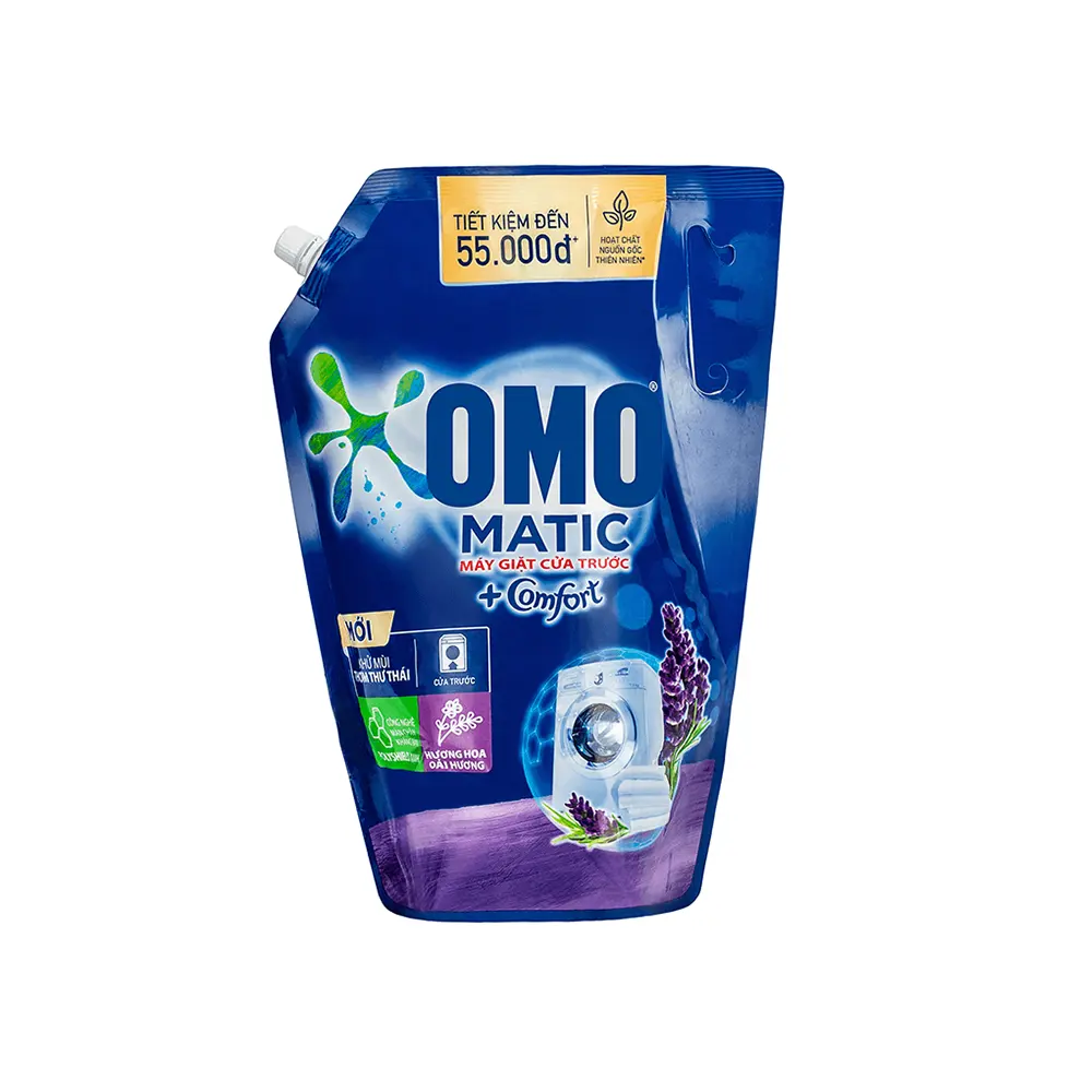 Detergente O-mo (bolsa) más vendido, lavanda perfumada líquida 2.7L, suavizante de ropa para puerta delantera, detergente líquido para ropa