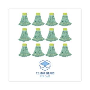 Cabezales de Mopa Grandes de Fibra Reciclada con Extremos Enlazados Boardwalk EcoMop BWK1200LCT, Color Verde, con Mango de Limpieza, 12 por Caja - Product Image 4