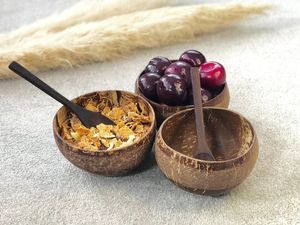 Ensemble de bol en noix de coco naturelle du Vietnam, coquille de bol en noix de coco écologique, ensemble de bol et cuillère en coquille de noix de coco - Product Image 3