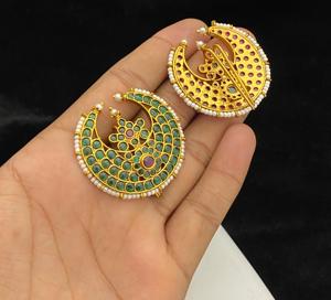 Esmalte antiguo de diseñador de calidad superior con aspecto de piedras, joyería para el cabello, estilo tradicional, acabado dorado para ropa de boda para mujer - Product Image 5