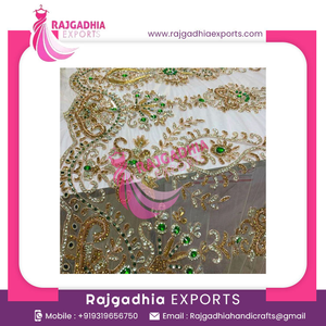 Dernière collection de tissus en dentelle africaine de luxe, perles faites à la main, dentelle en tulle, broderie, tissu pailleté pour robe de mariée - Product Image 3