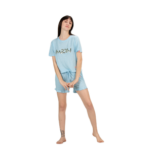 Conjunto de Camiseta y Pantalones Cortos de Punto 100% Algodón, Ropa Casual para Dormir, con Bolsillos, Cintura Elástica, Súper Suave, Cómodo, Sostenible, Suministro ODM - Product Image 6