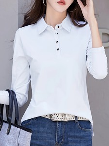 Custom New Full Sleeves Women's Shirt 100% Cotton Breathable Summer Polo Shirts Premium Stylish Polo Shirts for Women - Product Image 6