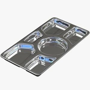 Escuela 4 compartimentos cantimplora bandeja comedor cafetería plato para servir almuerzo caja de comida contenedor - Product Image 2