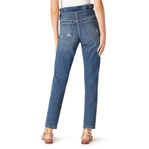 Jeans Sam Edelman da Donna Dani Distressed Paperbag a Vita Alta e Gamba Dritta in Denim Blu Taglia 24 - Lavabili - Product Image 3