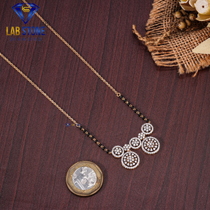 Labstone's 1.512 TDW เพชรทรงกลมสีเหลืองทอง mangalsutra สำหรับงานแต่งงานและของขวัญ VS สีโรเดียมชุบ - Product Image 4