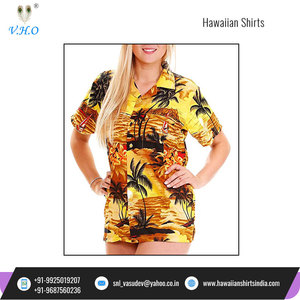 Premier fournisseur indien vendant des articles de fête à manches courtes pour femmes et des articles de plage chemises hawaïennes imprimées d'arbres pour les acheteurs en gros - Product Image 6