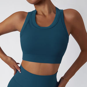 Femmes Sexy Nylon Spandex Fitness Sport Soutien-Gorge Crop Top Haute Qualité Designer Personnalisé Gym Entraînement Ensembles XL Yoga Porter En Gros - Product Image 4