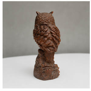 Escultura de Búho de Madera Hecha a Mano, Figura Tallada, Decoración Rústica de Animales para Mesa de Salón - Product Image 3