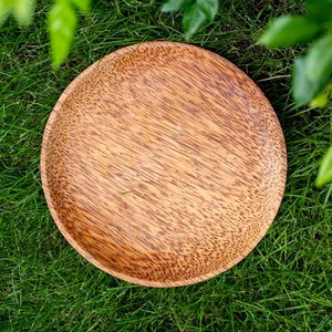 Assiettes jetables rondes en bois de coco écologiques, plats à dîner, bols, assiettes, vaisselle en bois compostable - Product Image 3