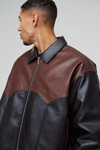 Chaqueta Varsity Personalizada con Bordado Chenille, Cierre de Cremallera, Diseño de Bloques de Color, 100% Cuero Puro, Chaqueta de Invierno - Product Image 5