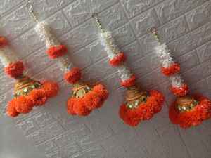 Guirnalda de flores indias vibrantes con borla de Gota Kone, Ideal para decoración de bodas, celebraciones de Diwali, colgantes de entrada y techo - Product Image 5