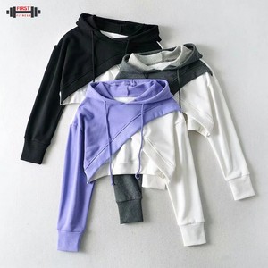 เสื้อครอปมีฮู้ดแขนยาวสำหรับผู้ชายเสื้อครอปแบบสวมหัวมีสไตล์ INS เลือก300gsm ฤดูหนาว - Product Image 1