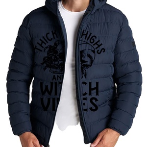Blouson Bomber d'Hiver OEM pour Homme à Capuche, Col Montant, en Toile Imperméable et Respirante, Rembourré en Polyester, Design Frontal Unique - Product Image 1