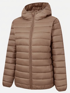 Women <b>Winter</b> Raw Puffer Jacket High Quality <b>Thick</b> Warm Stylish Fashionable Lightweight Canvas Puffer <b>Coat</b> with Zipper Closure - Product Image 1