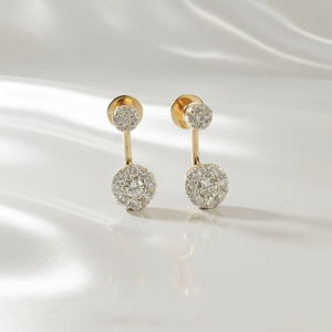 2 Stone Moissanite Sterling Silver Ball Shape Stud Earrings Detachable Women's Trendy Luxury Party Fashion <b>Jewellery</b> - Product Image 1