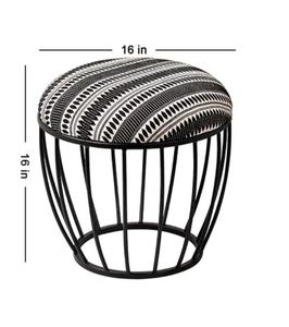 Luxury metallic sitting stool black cage <b>legs</b> ottoman wholesale usage home hotel room restaurant indoor outdoor living room 2023 - Product Image 5