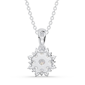 Collar con colgante de flor de corte brillante de Plata de Ley 925 Vintage, chapado en rodio, circonita cúbica, joyería fina, regalo para fiestas de mujeres - Product Image 5