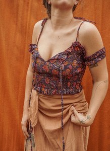 Débardeur en soie Kami multi-voies de printemps chemise fluide Boho Hippie vêtements faits à la main vêtements en soie à bretelles - Product Image 5