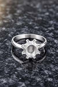 Bijoux en argent sterling 925 massif, composant rond de 8 mm, support pour bague vierge pour la conservation du lait maternel, design de bijoux en gros - Product Image 6