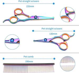 ANAAIF Ciseaux professionnels pour animaux de compagnie 3 ciseaux de toilettage incurvés pour chiens de meilleure qualité avec peigne Caractéristique réutilisable - Product Image 4
