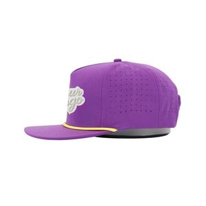 Tour Style <b>Flat</b> Brim Rope Golf <b>Hat</b> with Raised 3D Embroidery Logo Custom Inner Woven Label and Adjustable Snapback Closure - Product Image 2