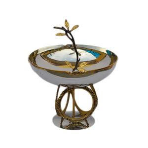 Prix de gros assiette de service en métal plat de mariage bol décoratif vaisselle plats pour thème moderne - Product Image 3