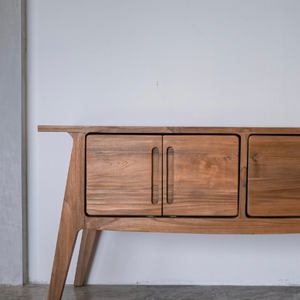 Aparador de Madera de Teca Maciza de Estilo Moderno de Mediados de Siglo con Almacenamiento para el Hogar, Procedente de Indonesia - Product Image 2