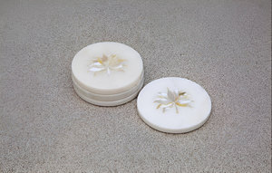 Elegant Marble Coasters with <b>Mother</b> of Pearl MOP Inlay Work Perfect for Dining Coffee Tables and Luxury Home Decor - Product Image 3