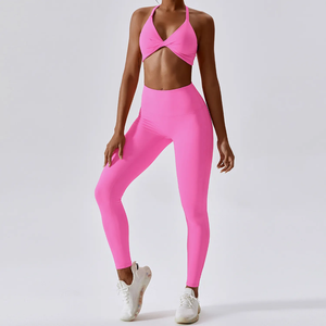 ชุดโยคะสำหรับผู้หญิงดีไซน์ใหม่พร้อมการปิดเอวยางยืด - Product Image 3