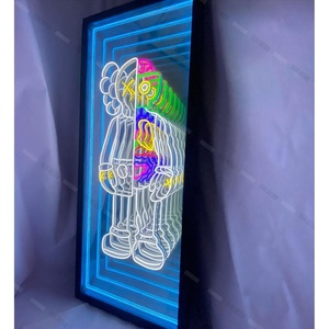 Néon Nekonečno Vysoká Kvalita 3D Optické Iluze Podlahy Pro Taneční Parkety Magická Dekorativní Nekonečná Iluzorní Zrcadla 3D Rouge - Product Image 6