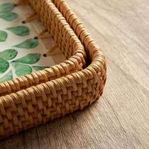 Decoración Nácar Incrustaciones Hechas a Mano Vajilla de Comedor Decorativa Rectángulo Cuadrado Bandeja de Servicio - Product Image 6