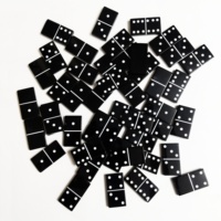 Jeu de dominos en bois naturel écologique, double six, 28 pièces, thème numérique, jeu de société familial, bords lisses