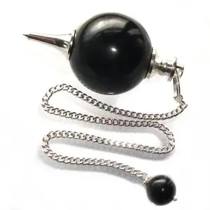 Latest Black Obsidian Ball Pendulums Best Quality Pendulums Buy from S S AGATE Gemstone Feng Shui Faceted Pendulum Carved