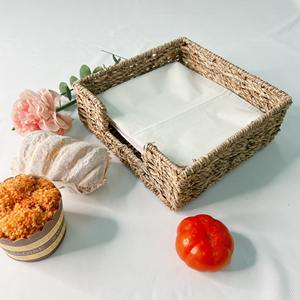 Venta al por mayor tejido a mano agua Jacinto algas marinas respetuoso con el medio ambiente servilletero cesta organizador Mesa cocina café decoración del hogar - Product Image 1